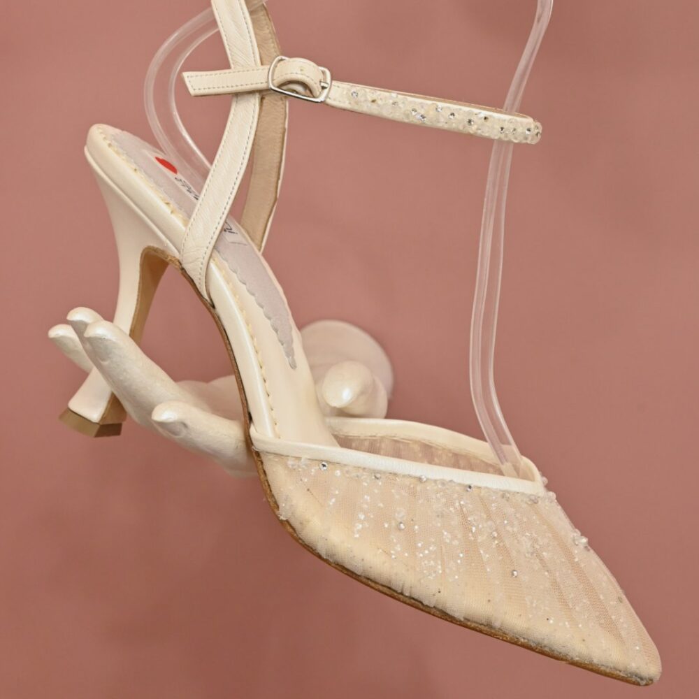 Off white plisse heels
